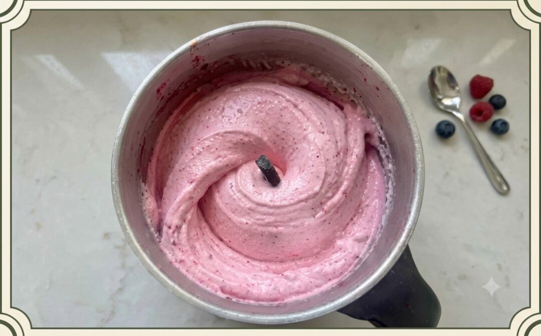 Recetra de espuma de frambuesa
